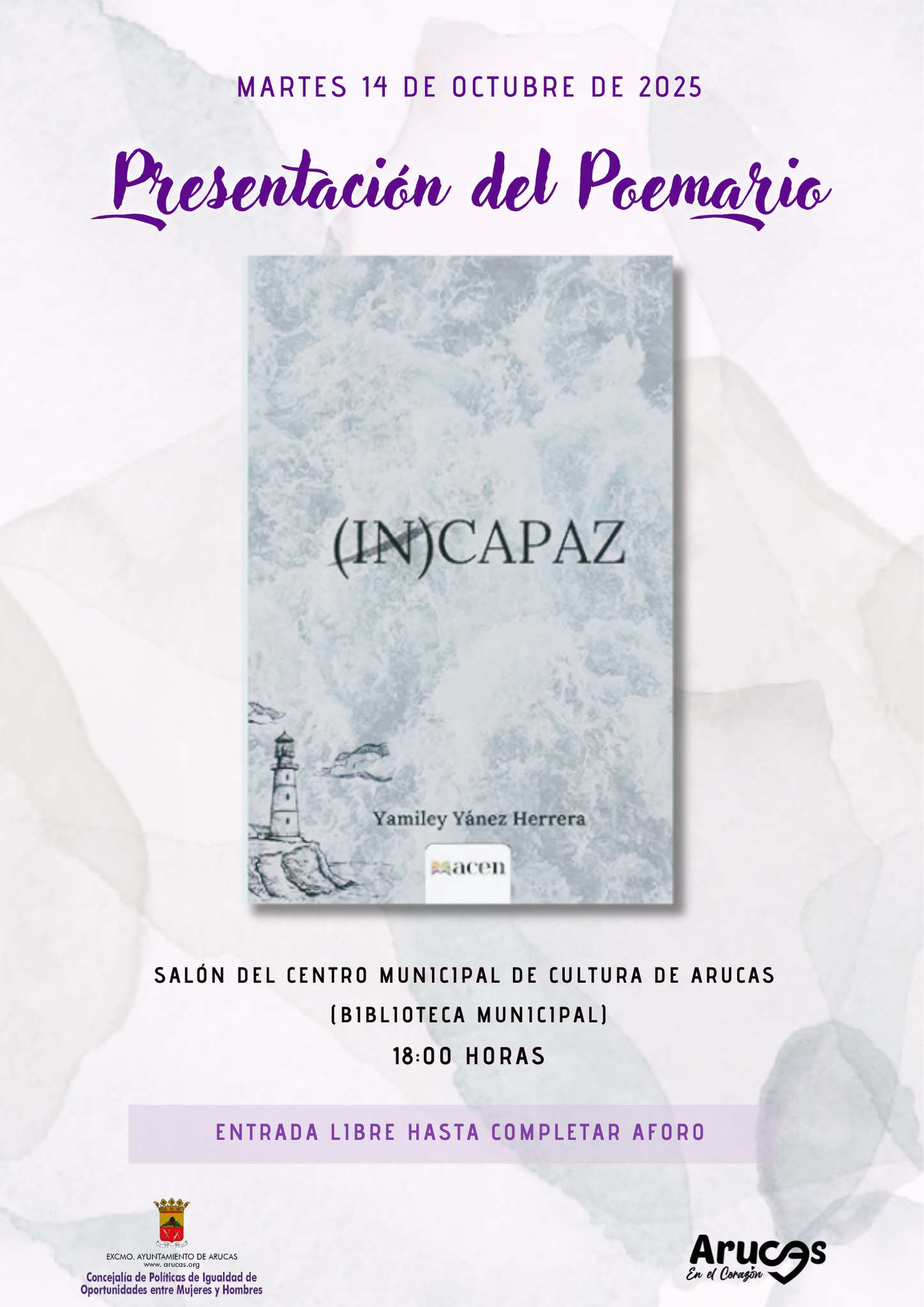 Imagen de PRESENTACIÓN DE POEMARIO (IN)CAPAZ DE...